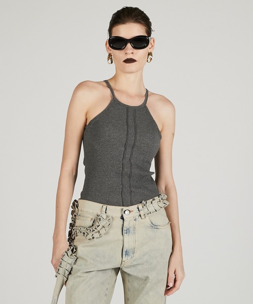 タンクトップ ノースリーブ カップ付きアメスリトップ / American Sleeve Top With Cup レディース