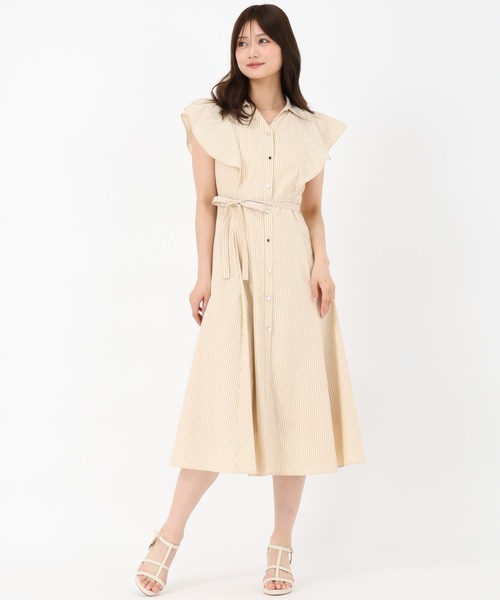ミッシュマッシュ（MISCH MASCH）/2025春夏新作 ラメストライプシャツワンピース MISCH MASCH（ミッシュマッシュ） シャツワンピース 2025春夏新作 ラメ