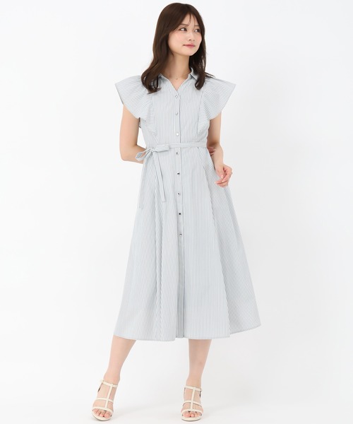 新品 Misha&Puff 2025ss ストライプ ワンピース MISCH MASCH シャツワンピース 2025春夏新作 ラメストライプ