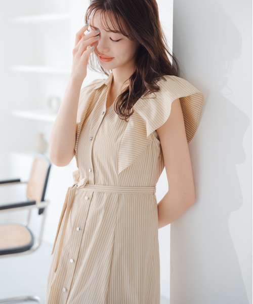 新品 Misha&Puff 2025ss ストライプ ワンピース Aletta vita ワンピース キャミワンピース Iライン ロング