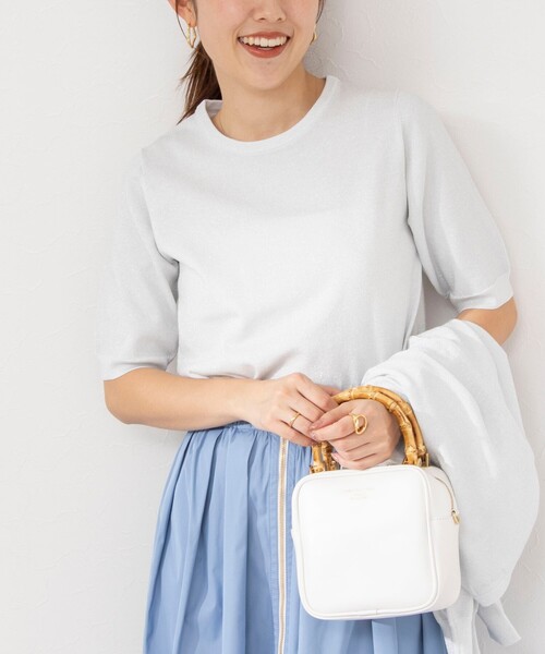 「NOLLEY'S」 半袖ニット 38 シルバー レディース