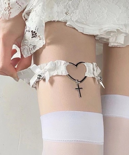 ♡ フリル リボン ガーターベルト ♡ フリルリボン♥ レッグガーター 靴下留め ガーターベルト リング