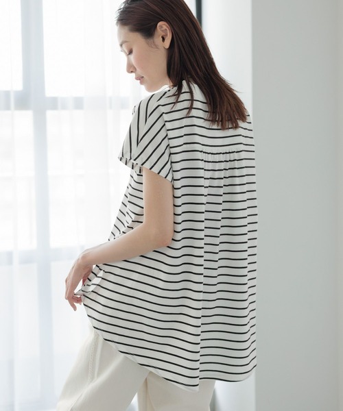 「GLOBAL WORK」 半袖カットソー LARGE モカ レディース