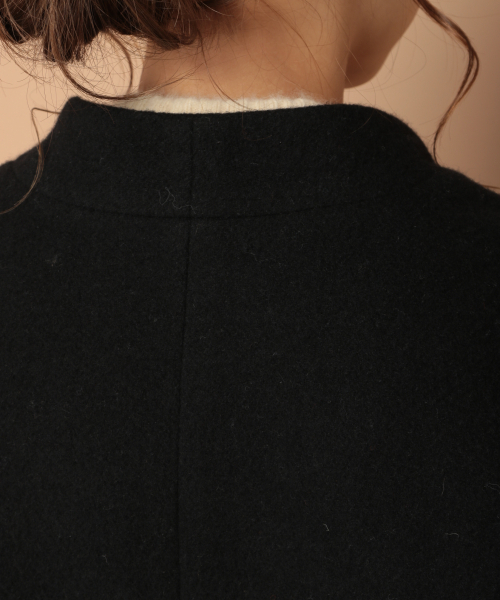 「mysty woman」 ノーカラーコート MEDIUM ライトブラウン レディース_画像9