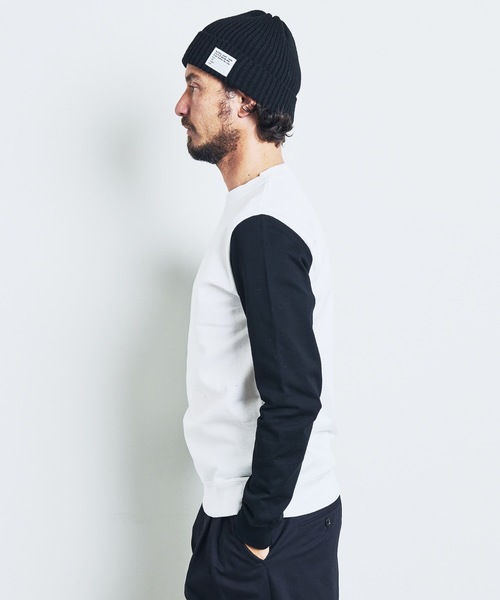 「Magine」 長(zhǎng)袖Tシャツ 48 ホワイト×ネイビー メンズ