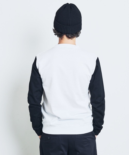 「Magine」 長(zhǎng)袖Tシャツ 48 ホワイト×ネイビー メンズ