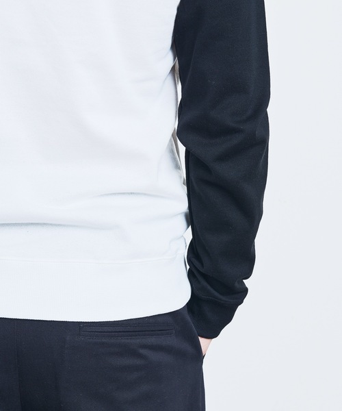 「Magine」 長(zhǎng)袖Tシャツ 48 ホワイト×ネイビー メンズ