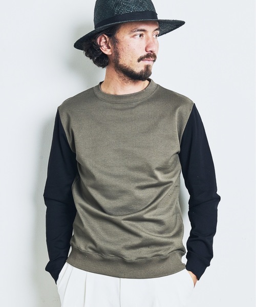 「Magine」 長(zhǎng)袖Tシャツ 48 ホワイト×ネイビー メンズ