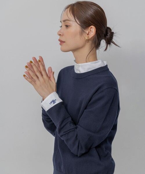 組曲（KUMIKYOKU） ニット セーター コットンカシミヤMIX刺繍入り