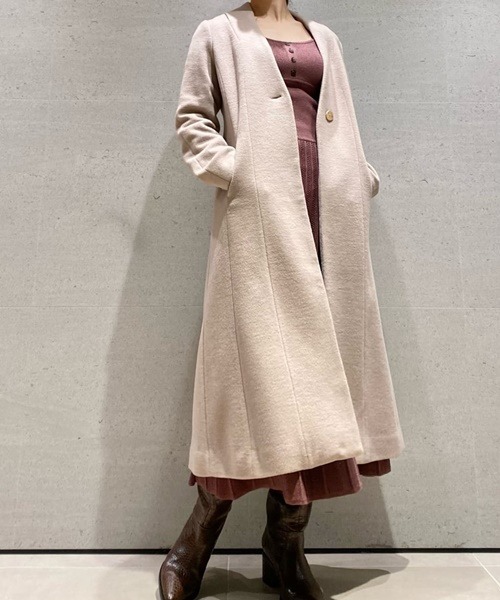 【新品未使用タグ付き】Lily Brown リリーブラウン ノーカラーコート LILY BROWN（リリーブラウン） ノーカラーコート 1 ベージュ