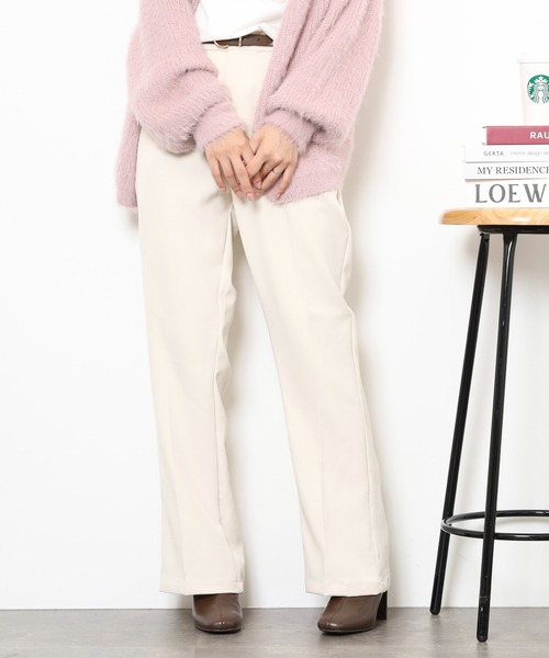 FUNALIVE スラックス ストレッチカラーフレアーパンツ セミワイド