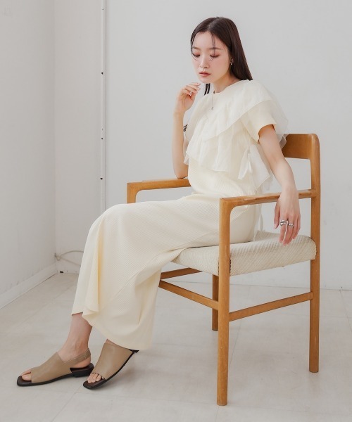 「Bab」 半袖ワンピース M ライトグレー レディース_画像7