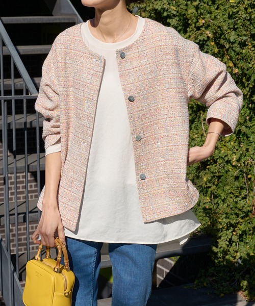 BEARDSLEY（ビアズリー） ツイードジャケット FREE ブルー レディース