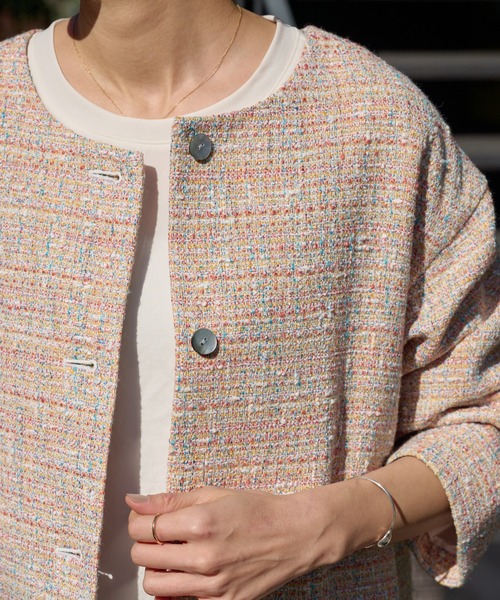 BEARDSLEY（ビアズリー） ツイードジャケット FREE ブルー レディース