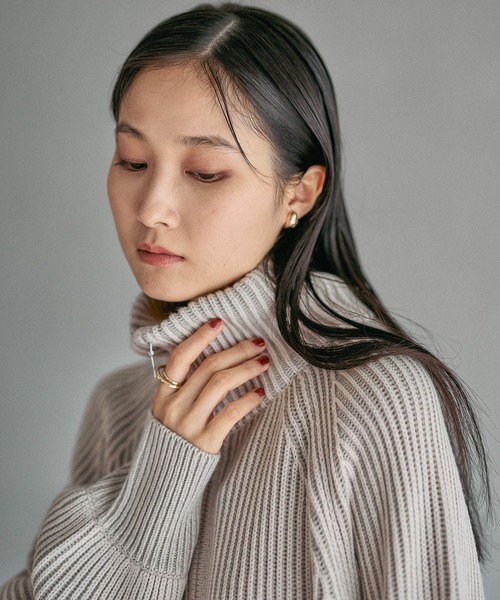 LEPSIM（レプシィム） カーディガン 7ゲージ配色リブZIPカーディガン2