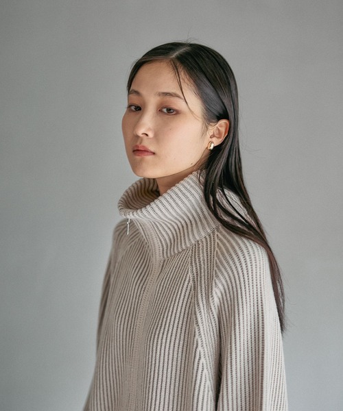 LEPSIM（レプシィム） カーディガン 7ゲージ配色リブZIPカーディガン2