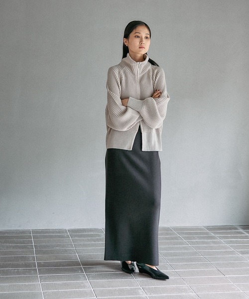 LEPSIM（レプシィム） カーディガン 7ゲージ配色リブZIPカーディガン2