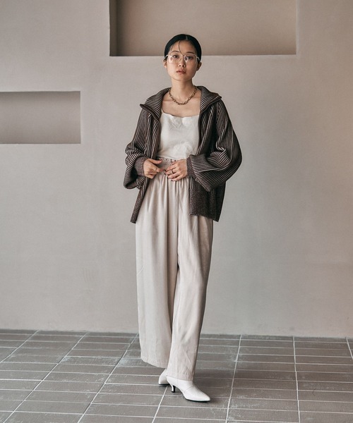 LEPSIM（レプシィム） カーディガン 7ゲージ配色リブZIPカーディガン2