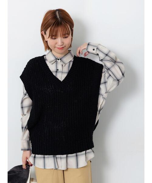 Lugnoncure（ルノンキュール） ニット セーター スラブヤーンVネック