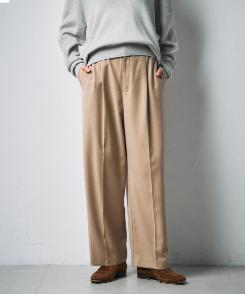 N.O.R.C パンツ ウールライクソフトカーブパンツ レディース