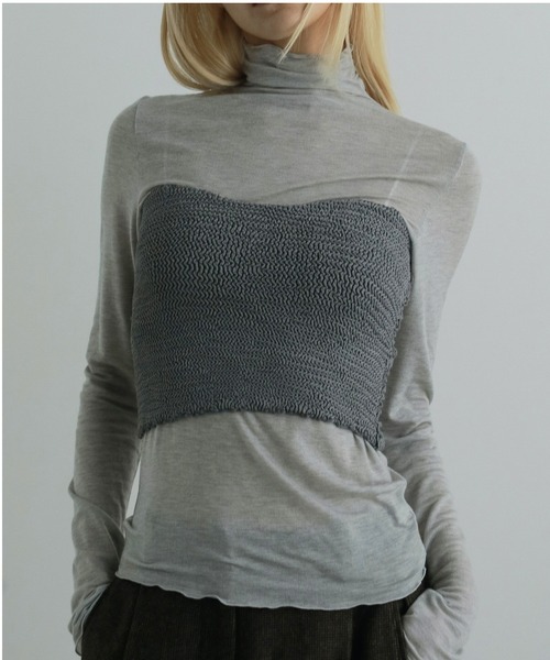 anuke（アンヌーク） tシャツ Cashmeresilk Turtle Tops レディース