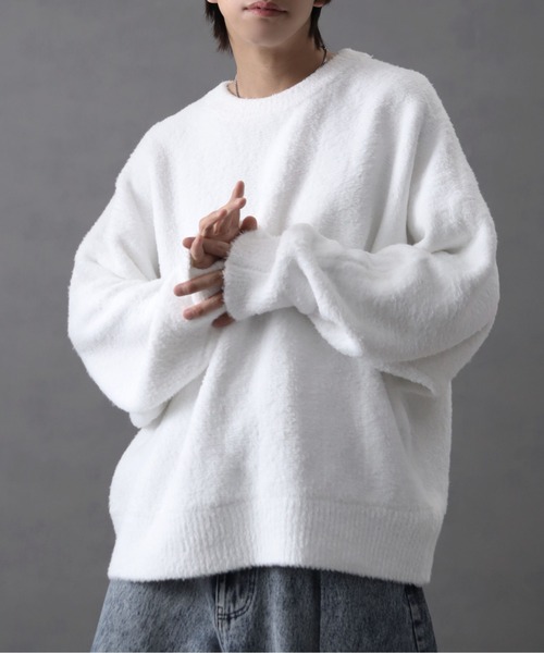 み　Gニット　ホワイト welise（ウェライズ） セーター ニット 「welise/ウェライズ」fluffy