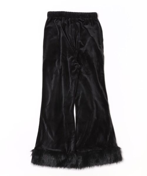 パンツ 「裾ファー×ベロア素材」レディース フレアパンツ セットアップ
