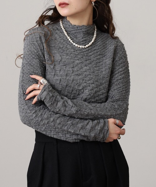 ニット セーター BRODIAEA ウール100％ホールガーメントシワ加工B