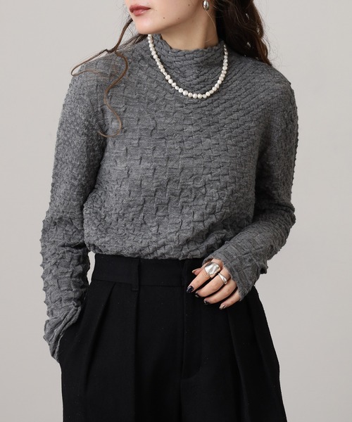 o7176　未使用　BRODIAEA　カシミヤ　100％　ニット　セーター ニット セーター BRODIAEA 洗えるカシミヤシリーズ ハイネックフリル