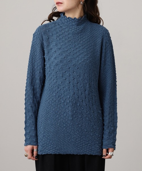 o7176　未使用　BRODIAEA　カシミヤ　100％　ニット　セーター ニット セーター BRODIAEA 洗えるカシミヤシリーズ ハイネックフリル