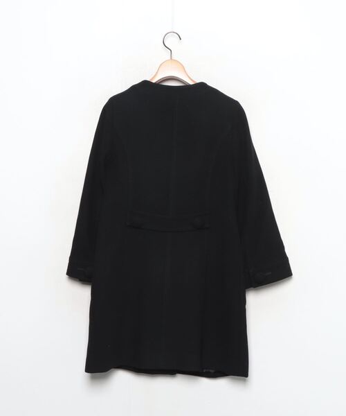 「QUEENS COURT」 ノーカラーコート 2 ブラック レディース_画像2