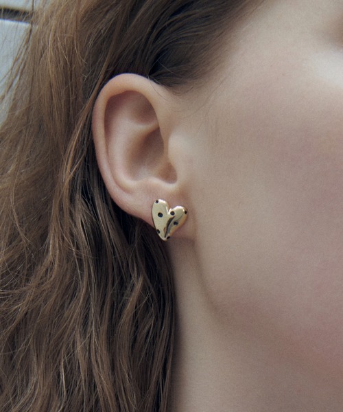 ピアス メタル デートはこれ ゴールド　ハート GOLDY（ゴールディ） ピアス ドット ハート メタル ピアス レディース