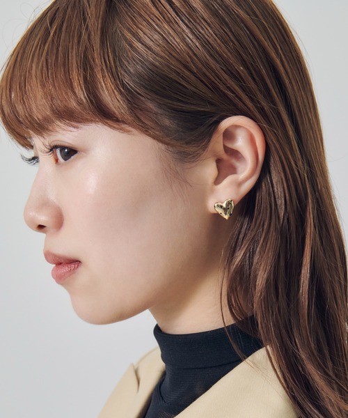 ピアス メタル デートはこれ ゴールド　ハート GOLDY（ゴールディ） ピアス ドット ハート メタル ピアス レディース