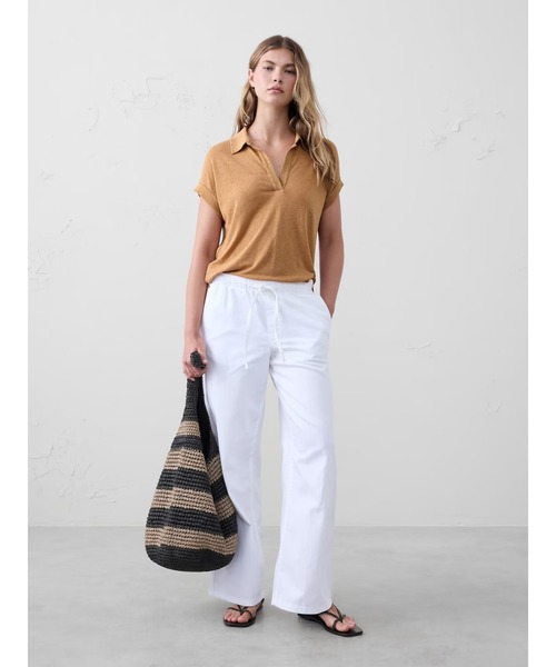 「BANANA REPUBLIC FACTORY STORE」 半袖シャツ M ホワイト レディース_画像3