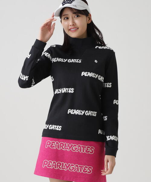 tシャツ 「PEARLY GATES」Cソロナ裏毛長袖ハイネックカットソー 「ぷっくりロゴ柄」 レディース_2