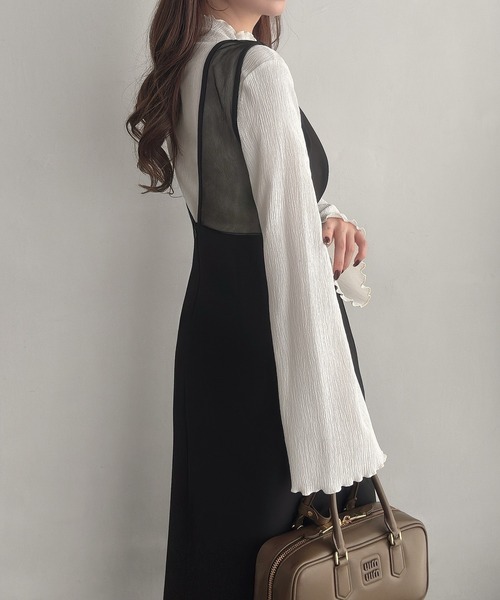 「Meiru」 サロペットスカート MEDIUM ダークベージュ レディース_画像3