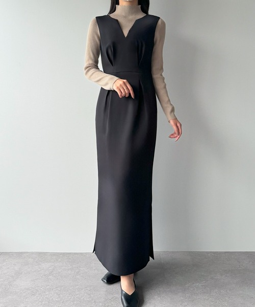 「Meiru」 サロペットスカート MEDIUM ダークベージュ レディース_画像9