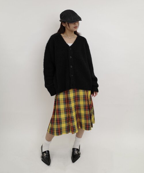 「WHO'S WHO gallery」 「kooky’n」ニットカーディガン LARGE チャコールグレー レディース_画像4