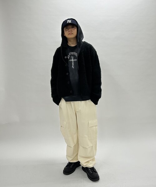 「WHO'S WHO gallery」 「kooky’n」ニットカーディガン LARGE チャコールグレー レディース_画像8