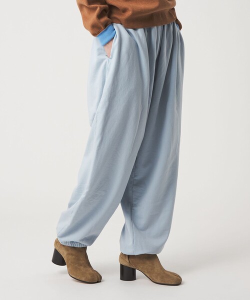 完売＜6(ROKU)＞コットンウラケ ギャザーパンツ スウェットパンツ　36 6 スウェットパンツ ジャージ 「6(ROKU)」コットンウラケ ギャザー