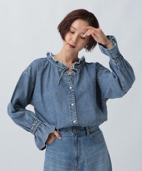 LEPSIM（レプシィム） 長袖ブラウス FREE ダークネイビー レディース