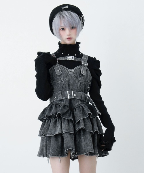 LAZYSLAY ジャンパースカート デニムチャームワンピ : ZOZOTOWN Yahoo