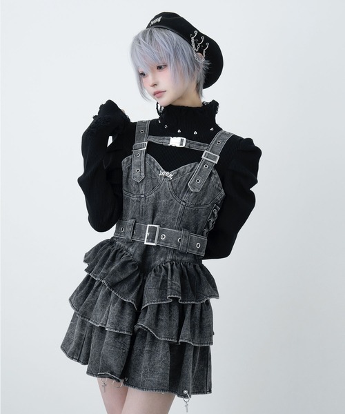 LAZYSLAY ジャンパースカート デニムチャームワンピ : ZOZOTOWN Yahoo