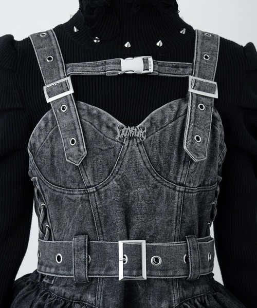 LAZYSLAY ジャンパースカート デニムチャームワンピ : ZOZOTOWN Yahoo