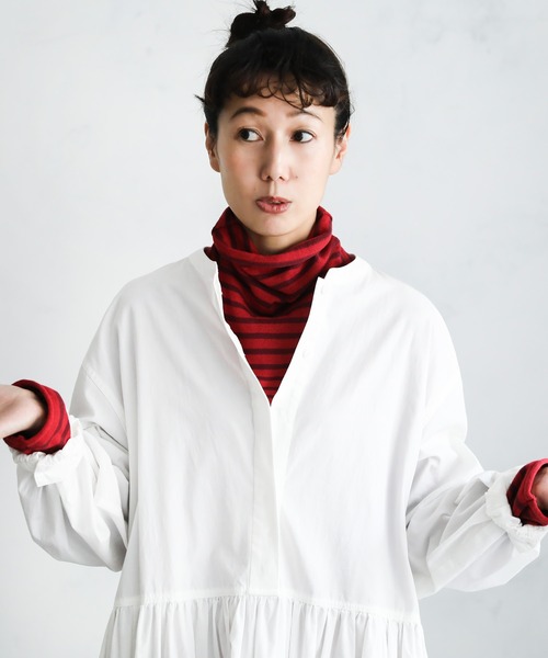 「soulberry」 長袖ニット 3L ブラック×ホワイト レディース_画像6