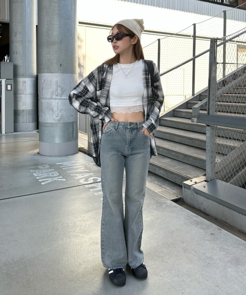 「RAY CASSIN」 デニムパンツ S ネイビー レディース_画像5