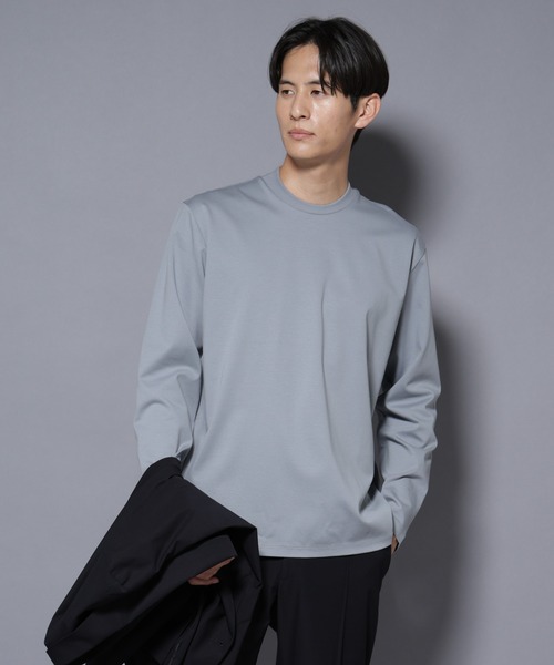 8YARDS グレー クルーネックシャツ M NANO universe（ナノ・ユニバース） tシャツ ジャケT(R) プレミアム