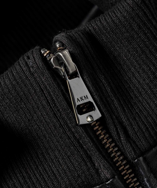 「AKM Contemporary」 レザーブルゾン M ブラウン メンズの画像