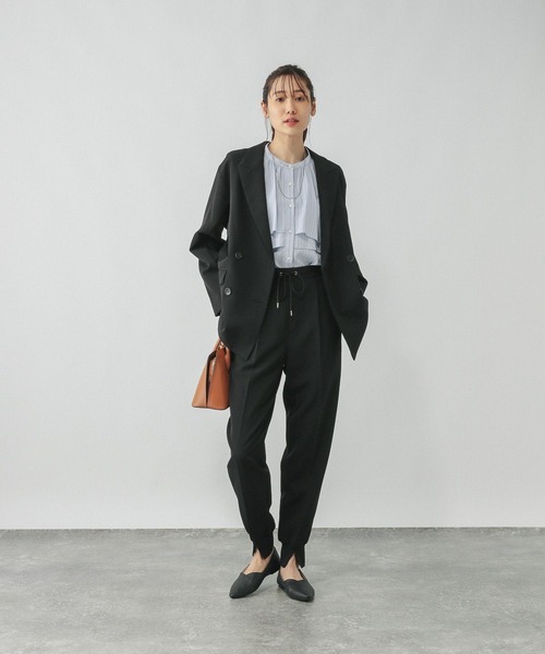 「GLOBAL WORK」 テーラードジャケット LARGE モカ レディース_画像2