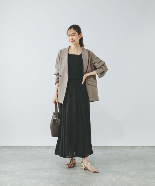 「GLOBAL WORK」 テーラードジャケット LARGE モカ レディース_画像6